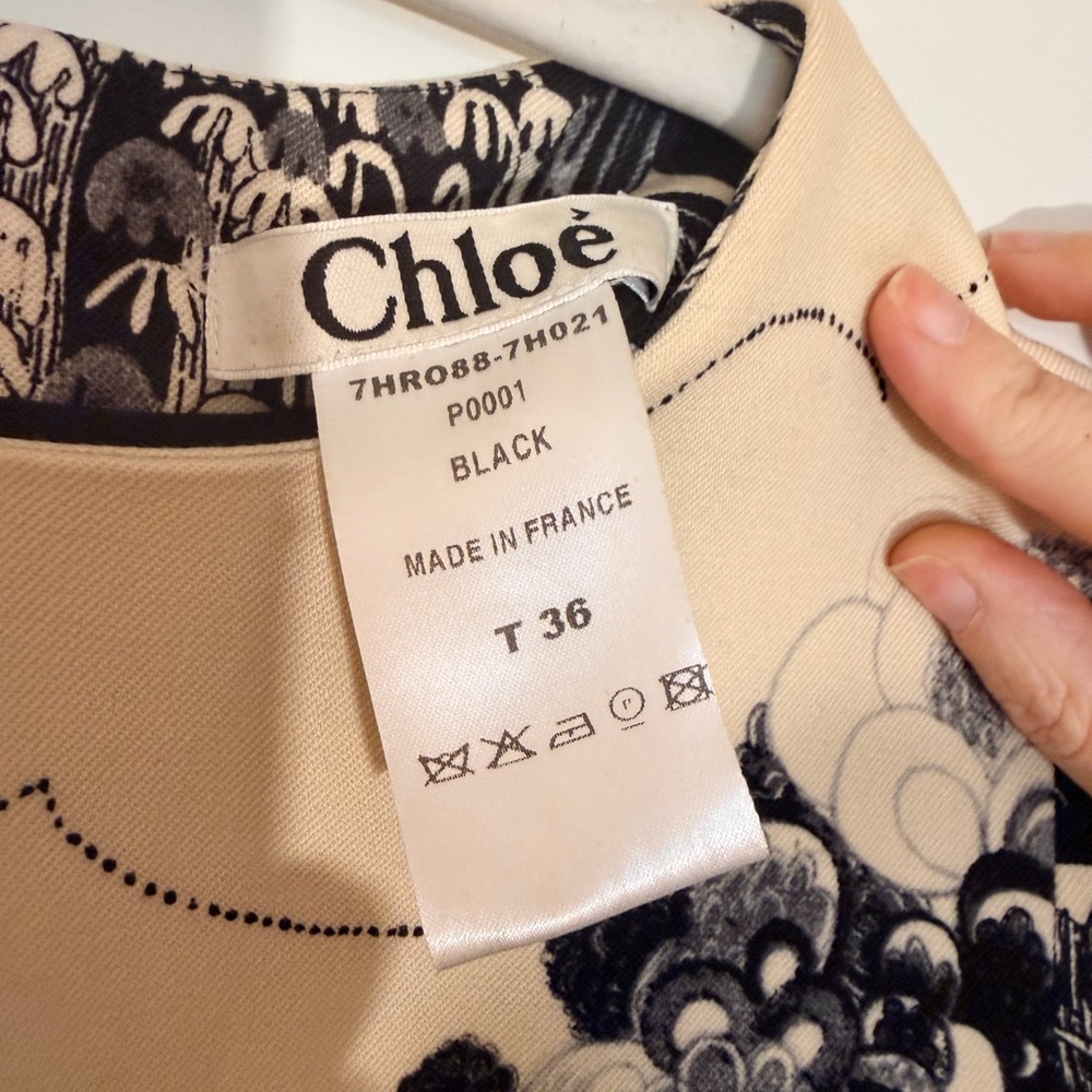 Chloe Black and Cream Graphic Patchwork Mini Dress - Picture 3 of 3